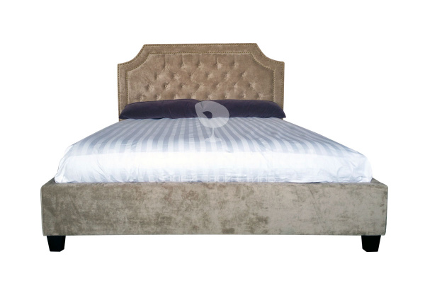 Кровать двуспальная бежевый бархат (BS2022)