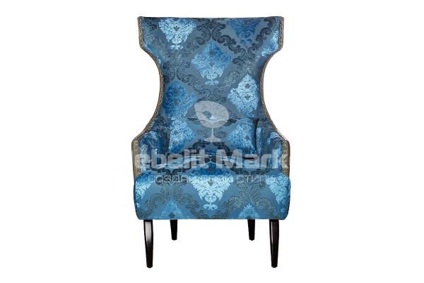 Кресло синее глуокое с ушами (ZW-387)