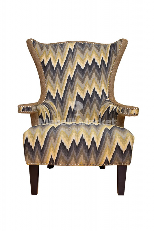 Кресло "Шале" серое с цветной обивкой (ZW-2173-SH2212B-5)