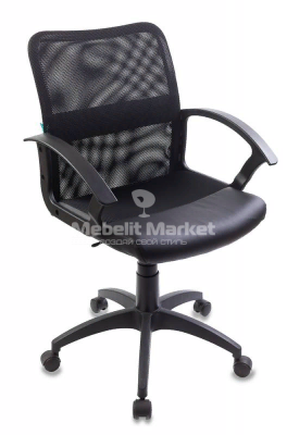 Кресло руководителя Бюрократ CH-590 спинка сетка сиденье черный искусственная кожа